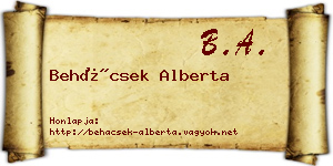 Behácsek Alberta névjegykártya